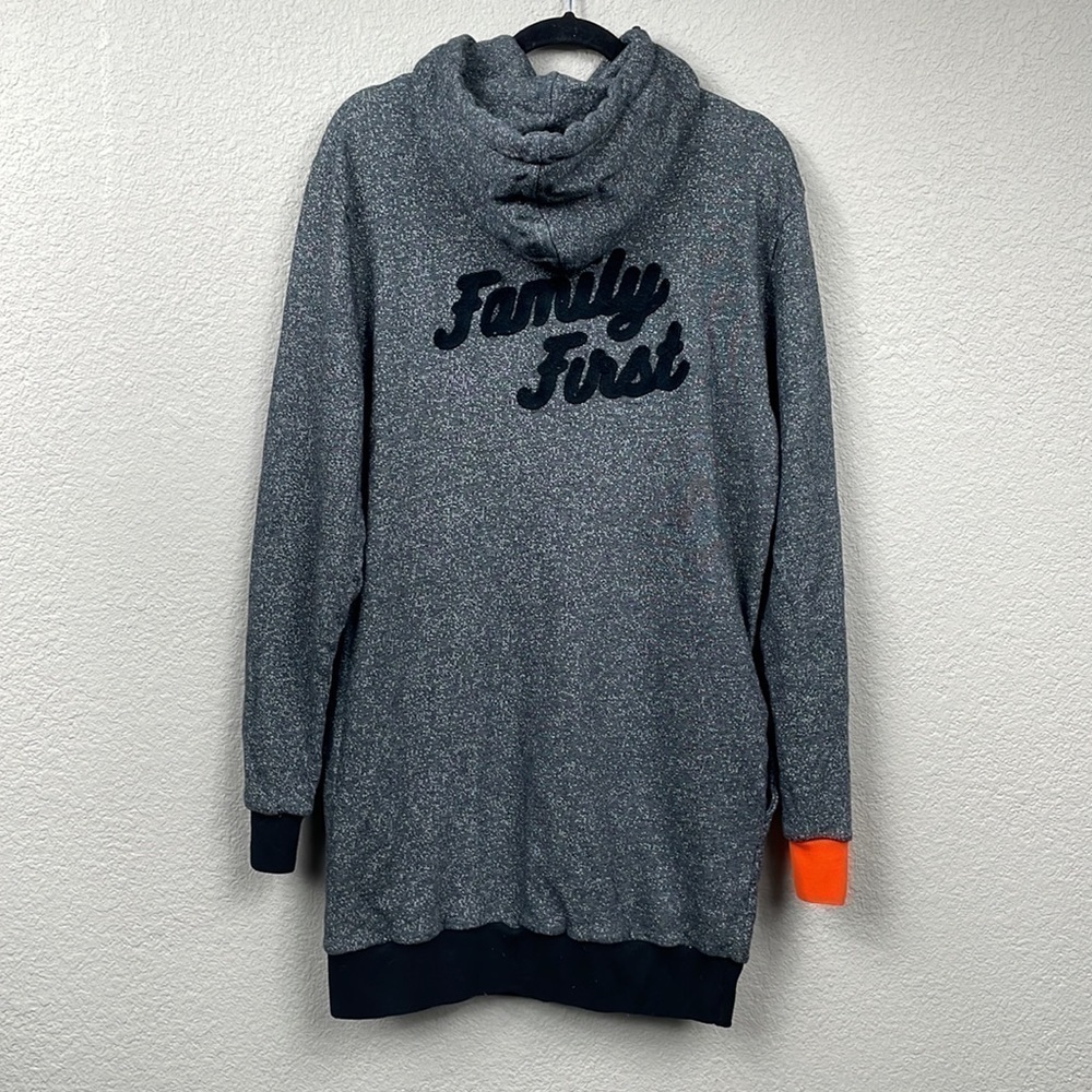Family First Milano Italy Heather Gray Hoodie Sweatshirt Oversized Baggy Long XL